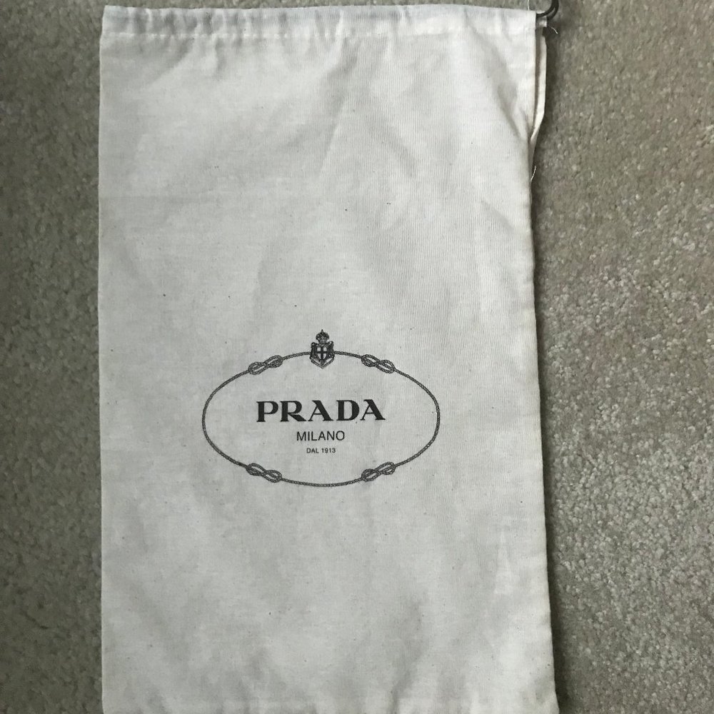 Prada MilanoWhite Cotton Dust Bag 13 /12" x 8" New